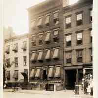 Sepia-tone photo of view northeast of 409 to 413 Grand St., Hoboken, July 25, 1929.
