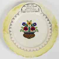 Promotional china plate from Frank Cordts Furniture Co., Hoboken, no date, ca. 1925.