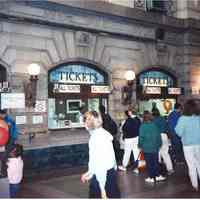 Color photo of the NJ Transit Train Festival, Hoboken 1989.