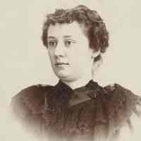 Sepia-tone portrait of a woman, probably Mary Henry Miller, mother of Florence & Madeline Miller, Hoboken, n.d., ca. 1892-1895.