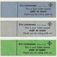 Seat check, 3, Erie Lackawanna Railway, no place (Hoboken), no date, circa 1968-1976.