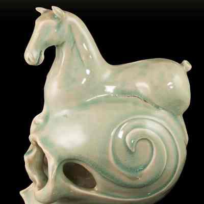 Porcelain Sculpture with horse