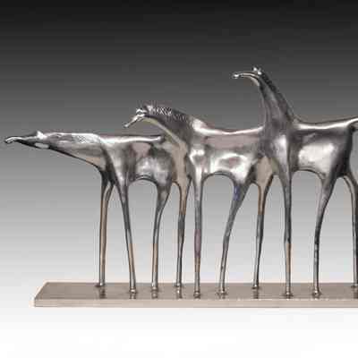 Triple Horse Sculpture