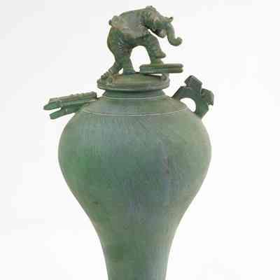 Elephant Covered Jar