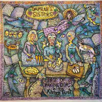 Daphne's Sisters: Page of Paring Knives (swords) in the Kitchen Tarot