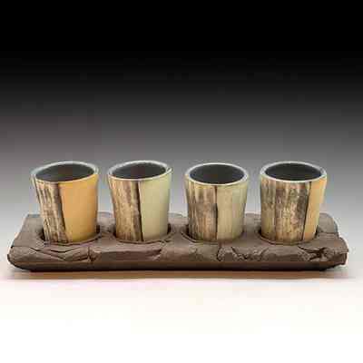 Cups on tray