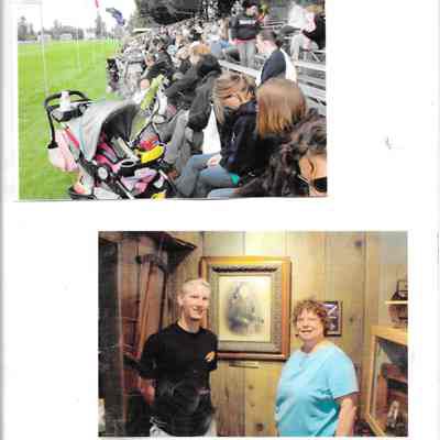 One photo of families of the 4th Brigade and 2nd Battalion at Casting Ceremony and one of Cpt. Sanders and Becky Huber