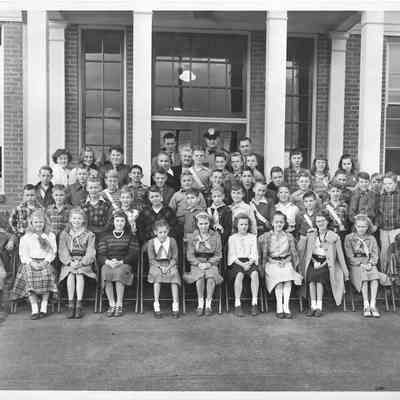 Photo of Park Lodge Safety Patrol taken in front of building, five rows
