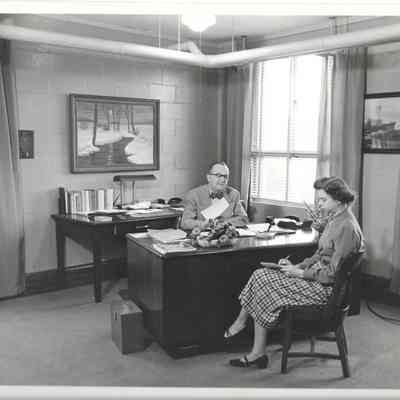 April 1952 A. G. Hudtloff and Edna Korsmo in office