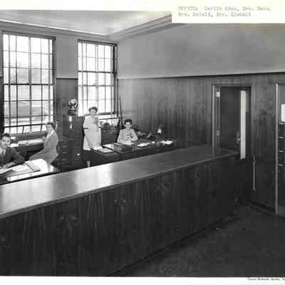 Carlin Aden, Mrs. Mann, Mrs. Shield, Mrs. Kimball in the Clover Park Jr-Sr High School Office