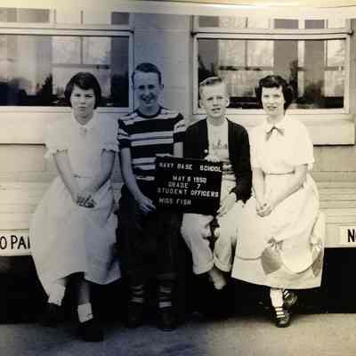 Navy Base School, May 8 1950 Grade 7 Student Officers, Miss Fish