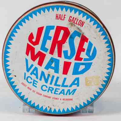 Jersey Made Vanilla Ice cream half gallon tin