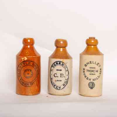 Stoneware ginger beer bottle