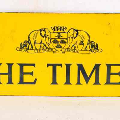 Times newspaper sign