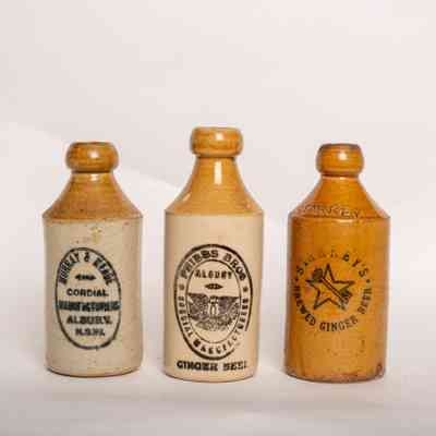 Stoneware ginger beer bottle