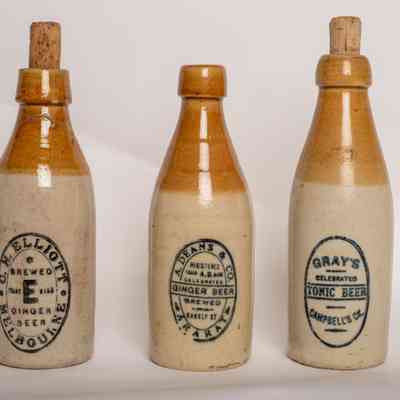 Stoneware ginger beer bottle