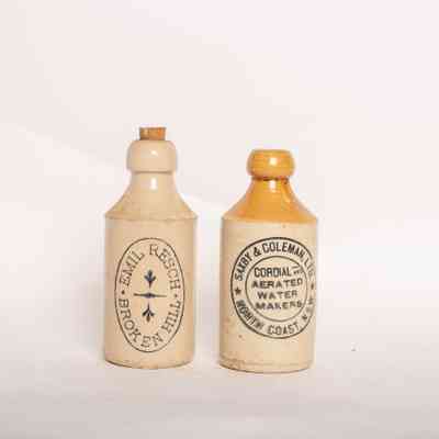 Stoneware ginger beer bottle