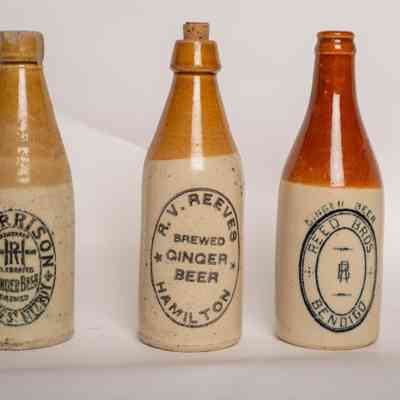 Stoneware ginger beer bottle