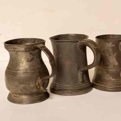 Hallmarked pewter mugs