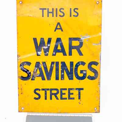 War saving street sign