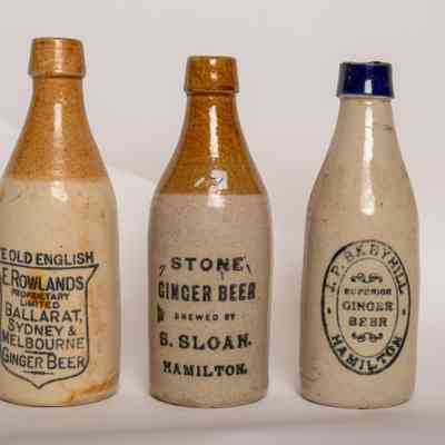 Stoneware ginger beer bottle