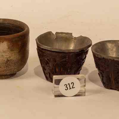 3x ceremonial tea cups
