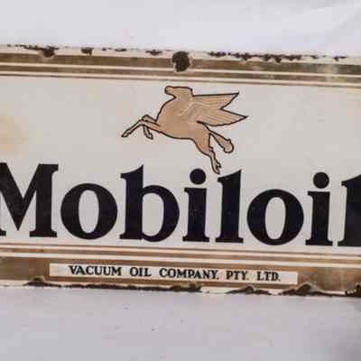 Mobile Oil sign enamel