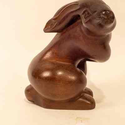 Carved Wooden Rabit from Japan