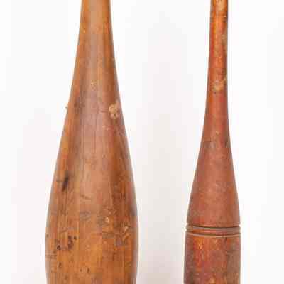 2 wooden Skittles