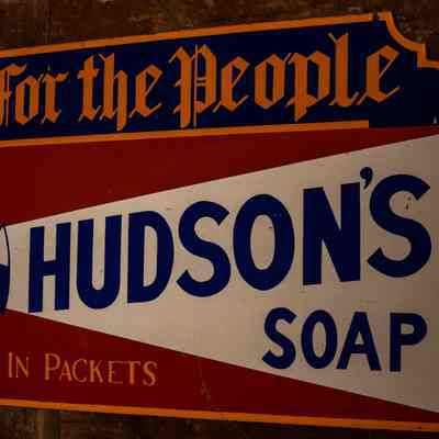 Hudson's soaps sign