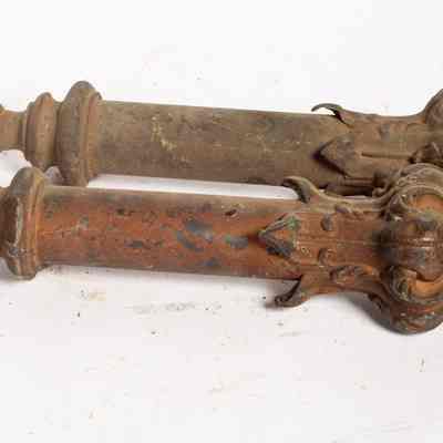 Ornate brass gas light taps