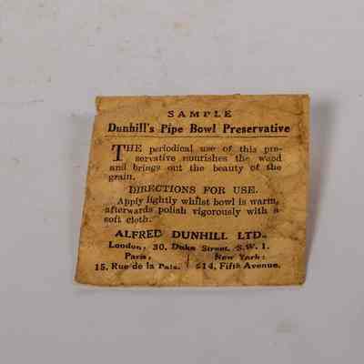 Dunhill pipe preserver sample