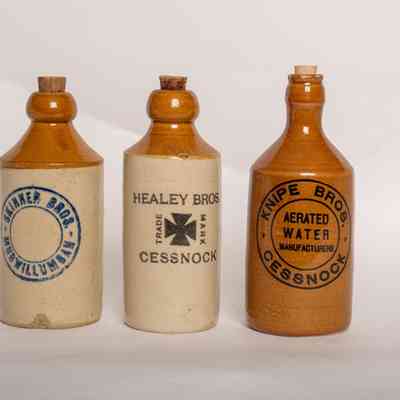 Stoneware ginger beer bottle