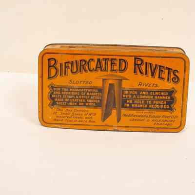 Bifurcated rivets tin