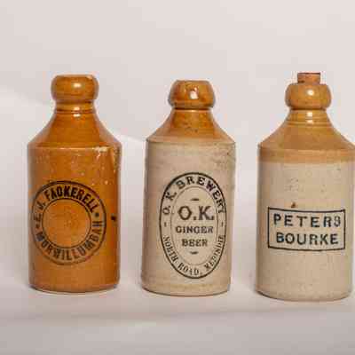 Stoneware ginger beer bottle