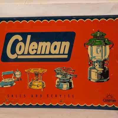 Coleman enamel Sign