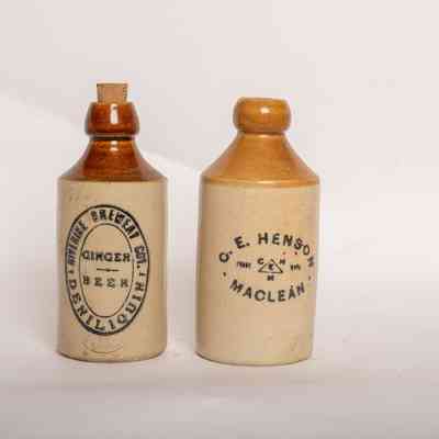 Stoneware ginger beer bottle