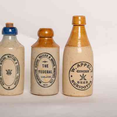 Stoneware ginger beer bottle