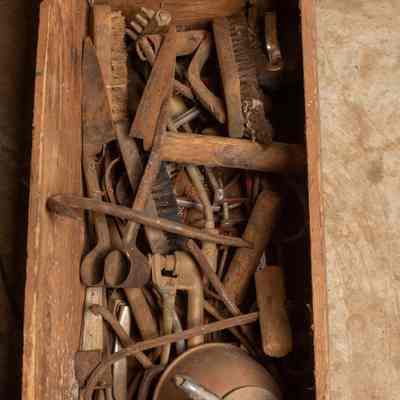 Box of animal husbandry tools