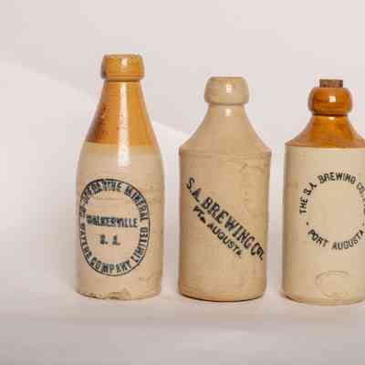 Stoneware ginger beer bottle