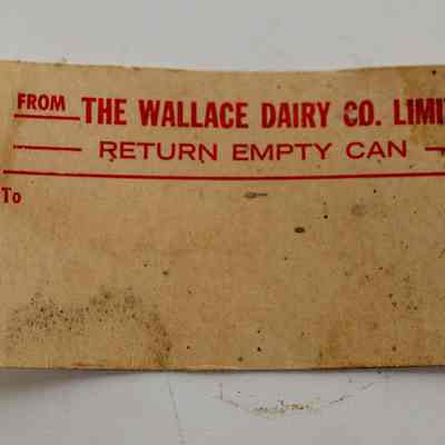 Wallace dairy Co. tag