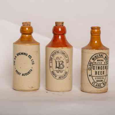 Stoneware ginger beer bottle