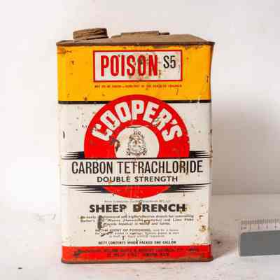 Sheep drench tin