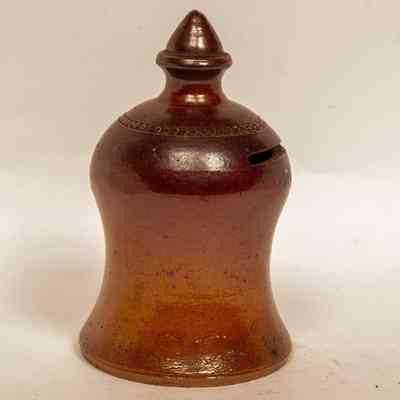 Stoneware money box Bendigo Pottery