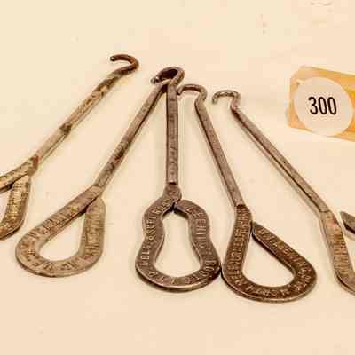 5 metal boot hooks