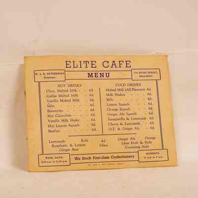 Cardboard Menu