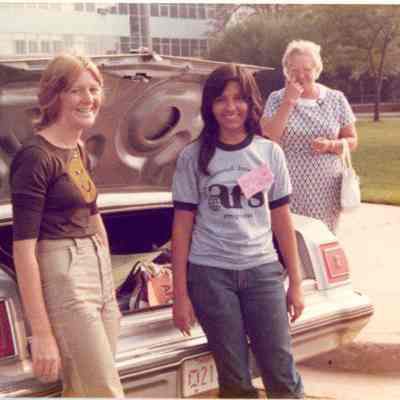 Photograph of unidentified AFS students including Ana Carolina Cayuela
