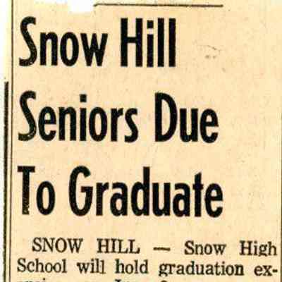 Newspaper clipping, “Snow Hill Senior Due to Graduate,” 1968