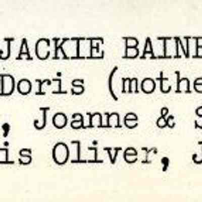 Caption, “Family of Jackie Baine”