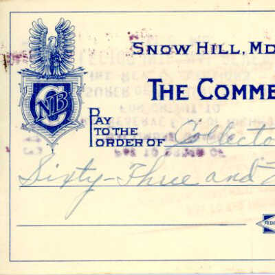 Checks, The Commercial National Bank, 1943-1946